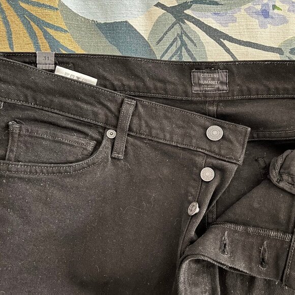 Citizens of Humanity Olivia High Rise Slim Jeans, Sueded Black, 31 - Picture 2 of 5